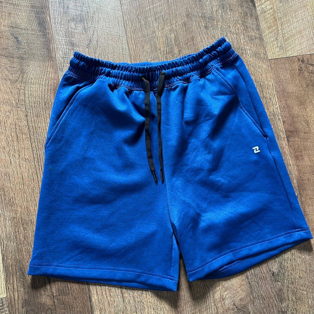 Men's Zelos Blue Athletic Shorts with Black Drawstring - Size S